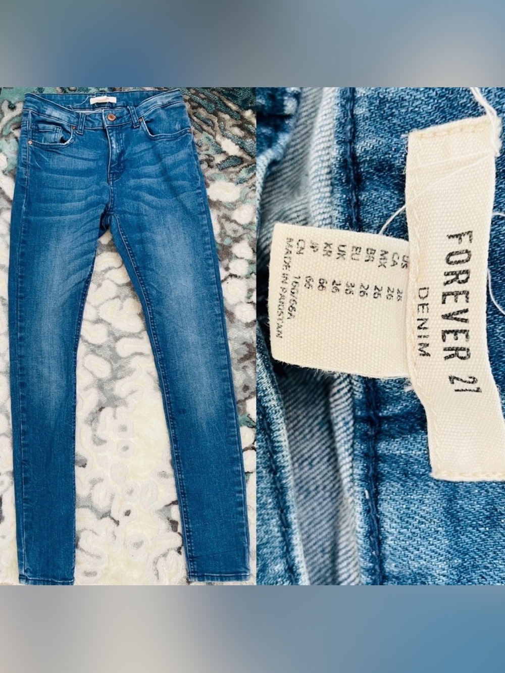 FOREVER 21 DENIM SKINNY JEANS Jeggings Size 26